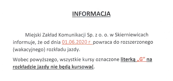 Zmiana rozkładu 01062020